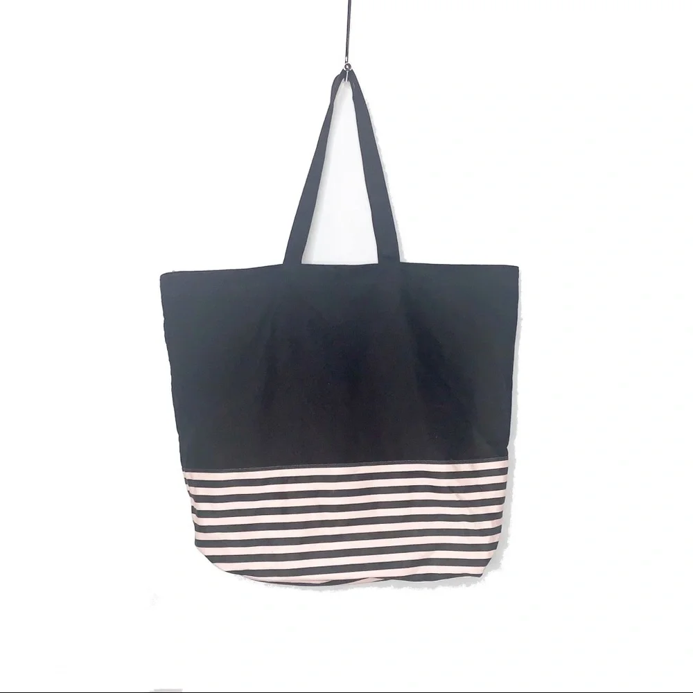 VICTORIA’S SECRET Black & Pink Zip Top Tote